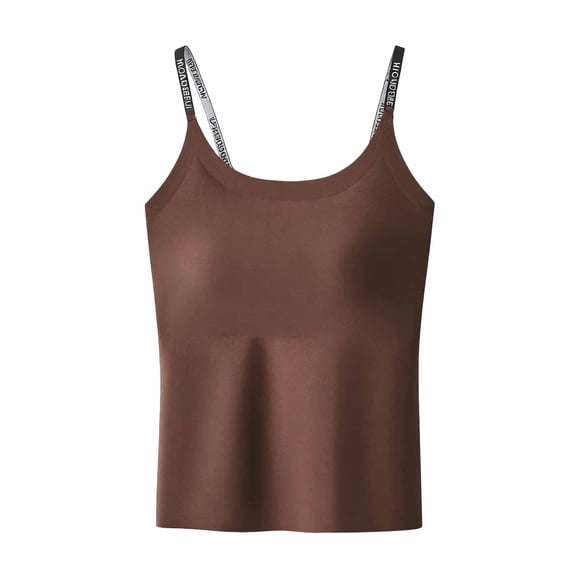 Atogsazn Women's Summer Tank Tops Athletic Adjustable Vest for Women Sleeveless Camisole Basic Tunic Tops Outfit 01-Coffee XXXXL Fashion