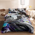 thumbnail image 2 of Move Over Marble Bedding Sets King Abstract Marble Texture Pattern Microfiber Black Gold Duvet Cover No Filling, 2 of 6