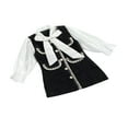 thumbnail image 2 of Princesse Bambin Filles Robe Chic à Manches Longues avec Robe de Soirée Arc Vêtements d'Automne Noir 2-3 Ans, 2 of 6