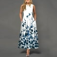 thumbnail image 1 of Summer Dresses for Women 2023 Causal Skeeveless Hem A-Line Flowy Smocked Mini Dress, 1 of 5