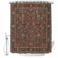 thumbnail image 2 of Central Floral Arabesque Shower Curtain with Hooks, Rustic Red Botanical Vines Border Frame Water Repellent Shower Curtains for Bathroom Decor Sturdy Shower Curtain, Machine Washable 72x84 Inch, 2 of 9
