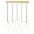 thumbnail image 5 of CWI Lighting Hoops 5 Light Contemporary Metal LED Chandelier in Satin Gold, 5 of 5