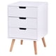 thumbnail image 2 of Costway Mesita de Noche con 3 Cajones Mesa Auxiliar con Patas Organizador para Habitación Sala de Estar 40 x 40 x 61 cm Blanco, 2 of 10