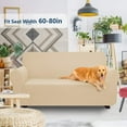 thumbnail image 2 of iCOVER One Piece High Stretch Couch Cover, Large Sofa Slipcover, fit seat with 60 to 80 inches, Machine Washable Spandex Jacquard Fabric, Non-Slip Furniture Protector (Ivory), 2 of 5