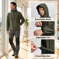 thumbnail image 4 of Muvtei Men's Hooded Softshell Jacket Fleece Lined Waterproof Hooded Soft Lightweight Windbreaker Shell Jacket Outdoor Hiking Rain Jacket Army-2XL, 4 of 11