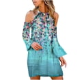 thumbnail image 1 of Vestido casual de manga larga con estampado floral HUOGUO para mujer, 1 of 5