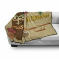 thumbnail image 3 of Tiki Bar Soft Flannel Fleece Throw Blanket, Polynesian Tropical Drink Retro Typography and Flora Old Aged Design, Cozy Plush for Indoor and Outdoor Use, 70" x 90", Multicolor, by Ambesonne, 3 of 6