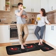 thumbnail image 2 of SKYSONIC Dark Cat Red Eyes Kitchen Mats Set of 2 Floor Runner Rug Anti Fatigue Non Slip Comfort Mat 19.7x27.6 Inch + 19.7x47.2 Inch for Living Room Laundry Room Hallway, 2 of 7