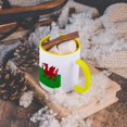 thumbnail image 5 of 3dRose, Flag of Wales - Welsh red dragon on white and green - Y Ddraig Goch UK United Kingdom Great Britain, 15oz Two-Tone Yellow Mug, 5 of 7