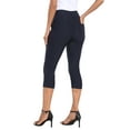 thumbnail image 4 of HDE Women's Pull On Capri 19" Inseam Cropped Pants with Pockets Navy Blue L, 4 of 6