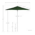 thumbnail image 5 of California Umbrella  7.5' Rd.. Aluminum Frame, Fiberglass Rib Market Umbrella, Push Open, White Finish, Pacifica Fabric Hunter Green, 5 of 5