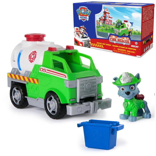 Camión de Juguete Paw Patrol Rocky Camión Cisterna de Rescate con Figura