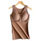 thumbnail image 1 of Chaleco de ropa interior térmica para mujer Camisola sin mangas cálida Chaleco de encaje equipado con sujetador para mujer - Café, 1 of 5