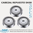 thumbnail image 2 of TRYXZSZ Cabezal de Repuesto Compatible Philips Norelco, Cabezal de Repuesto Rasuradora Philips SH30, para Series 3000, 2000, 1000 y S738 Click & Style, 2 of 5
