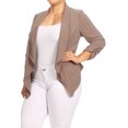 thumbnail image 3 of Women's Solid Casual Plus Size Loose Fit Draped Cardigan Blazer Jacket/Made in USA, 3 of 4