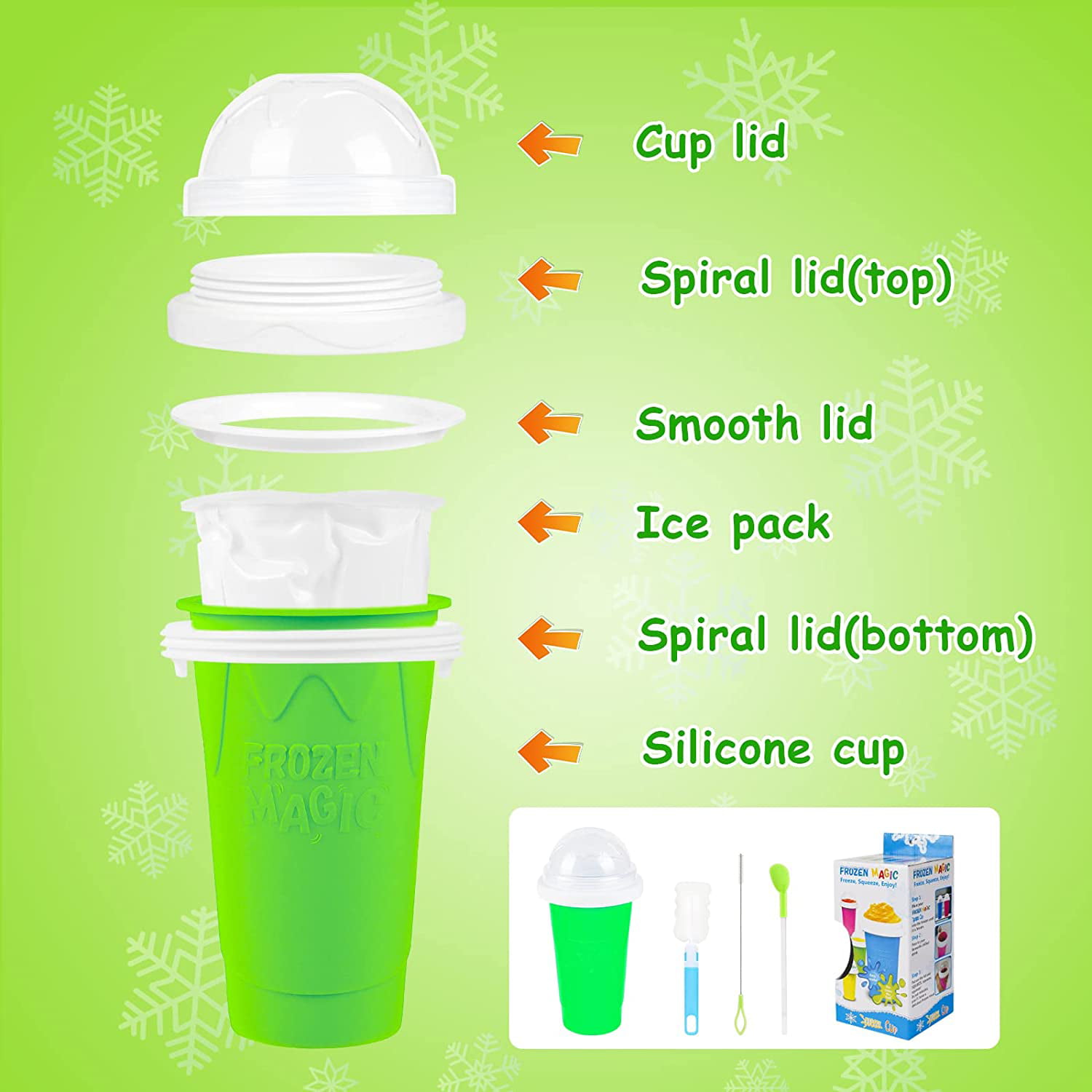 Slushy Cup Slushie Cup, Frozen Magic Squeeze Ice Cup Tiktok Trend Items  Cool Gadgets, Slush Cup Summer Homemade DIY Smoothies,Cool Stuff Slushy  Maker