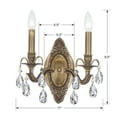 thumbnail image 2 of 5562-PW-CL-S-Crystorama Lighting-Dawson - Two Light Wall Sconce in Timeless Style - 11.5 Inches Wide by 9.75 Inches High-Pewter Finish-Swarovski, 2 of 7