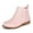 Pink PU, variant on Rexoro Girls Ankle Boots Star Perforated Round Toe Low Heel Short Booties with Side Zipper for Toddler Little Kid Big Kid School Daily Wear