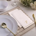 thumbnail image 2 of Fonteme Linen-Feel Guest Towels | 14 Gold Letter 'DALET' [ד] White Paper Dinner Napkins, Cursive Hebrew Font, air-laid Material [14PK], 2 of 3