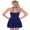 Navy_Blue, variant on YiZYiF Womens Shiny Rhinestone Skating Dance Dress Halter Neck Skating Leotard Dress