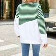 thumbnail image 4 of BangWanChi Long SLeeve Shirts for Women Women's Casual Striped Long-Sleeved Crew-Neck Tops, 4 of 5