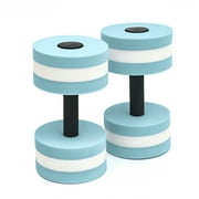 Aqua Dumbbells - Set of 2 Foam - For Water Aerobics (Light Blue)