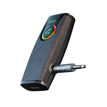Bluetooth Audio Receiver for Car, Portable Wireless Aux Bluetooth Adapter with TF Card Slot and Hands-Free Call for Home Stereo, Speaker, Music Streaming/Noise Cancellation/15H Playtime