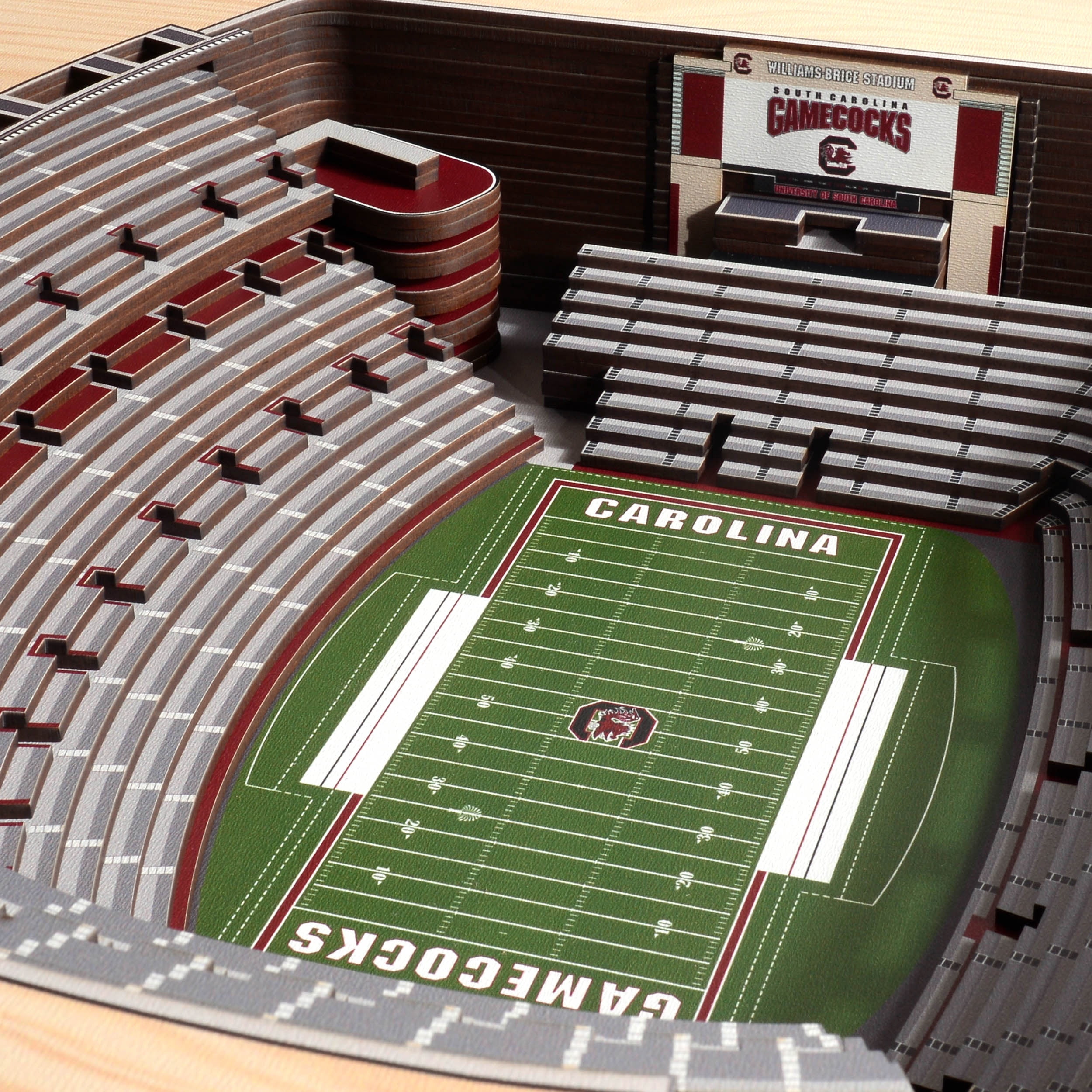 YouTheFan NCAA S Carolina Gamecocks FB 25-Layer Stadiumview Wall Art