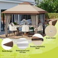 thumbnail image 5 of Lumiparty 12x12 ft Outdoor Canopy Tent, Pop Up Gazebo with Mosquito Netting, Adjustable Height Gazebo Shelter with Wheeled Carry Bag for Backyard, Garden, Patio -All-Weather UV/Waterproof, 5 of 9