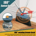 thumbnail image 3 of OUSITAID 3Pcs Floor Sweeping Set with Long Handle 180°Rotating Floor Broom Squeegee Dustpan Set Foldable Stand Dustpan and Broom Combo with Comb Teeth Portable Squeegee Broom, 3 of 9