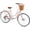 Pink, variant on ICEELF 24'' Women's Beach Cruiser Bike, 7-Speed Commuter Bicycle with Rattan Basket, Rack, High-Carbon Steel Frame, Dual Disc Brakes, Step-Through, Pink