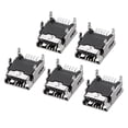 thumbnail image 1 of Mini USB PCB Connector Type-B 5P SMT Vertical Insert Straight Angle 5pcs, 1 of 4