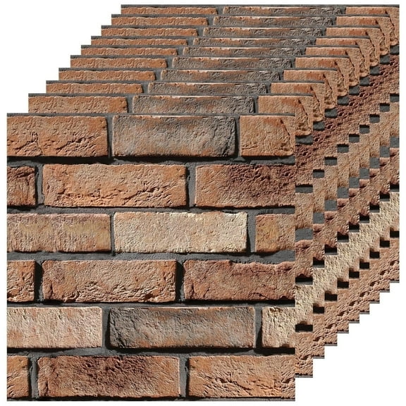 Self Adhesive 3D Wall Panels Sticker,10-Pack Antique Foam Wall Panel,Wallpaper PVC Stone Wall Panels,Faux Brick Wall Panels for Living Room,Bedroom,Lobby,Bedroom,Office Decoration
