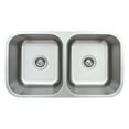 thumbnail image 2 of Wells Sinkware  Craftsmen Series 33-inch 16-gauge Undermount 50-50 Double Bowl Stainless Steel Kitchen Sink Package, 2 of 3