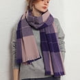 thumbnail image 2 of Bufanda cálida para mujer, bufanda para el cuello, bufanda de invierno, chal envolvente de tartán con borlas de gran tamaño, Pashmina a cuadros acogedora a cuadros, 2 of 5