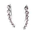 thumbnail image 2 of Elegant Metal Diamonds Earrings for Women - Alloy Rhinestone Stud Earrings, Big Design Party & Daily Wear Jewelry, Silver/Gold Color, 2.3cm, Gift for Friends, 2 of 4