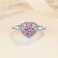 thumbnail image 1 of Anillo de moissanita para mujer, 1 quilate, para pareja, compromiso, boda, color rosa, tesoro, anillo de plata de ley 925, 1 of 5
