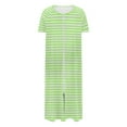 thumbnail image 4 of Fengactive Women's Zipper Front Long Nightgown Cute Print Short Sleeve Pajamas Nightdress Full Length Sleepwear with Pockets, 4 of 7