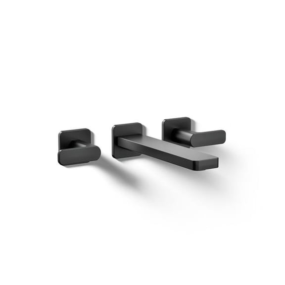 Open Box Kohler T27120-4-BL Wall-Mount Bathroom Sink Faucet Trim, 1.2 GPM - Matte Black