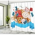 thumbnail image 4 of Ambesonne Cartoon Shower Curtain, Fantasy World Cards Clocks, 69"Wx70"L, Multicolor, 4 of 4