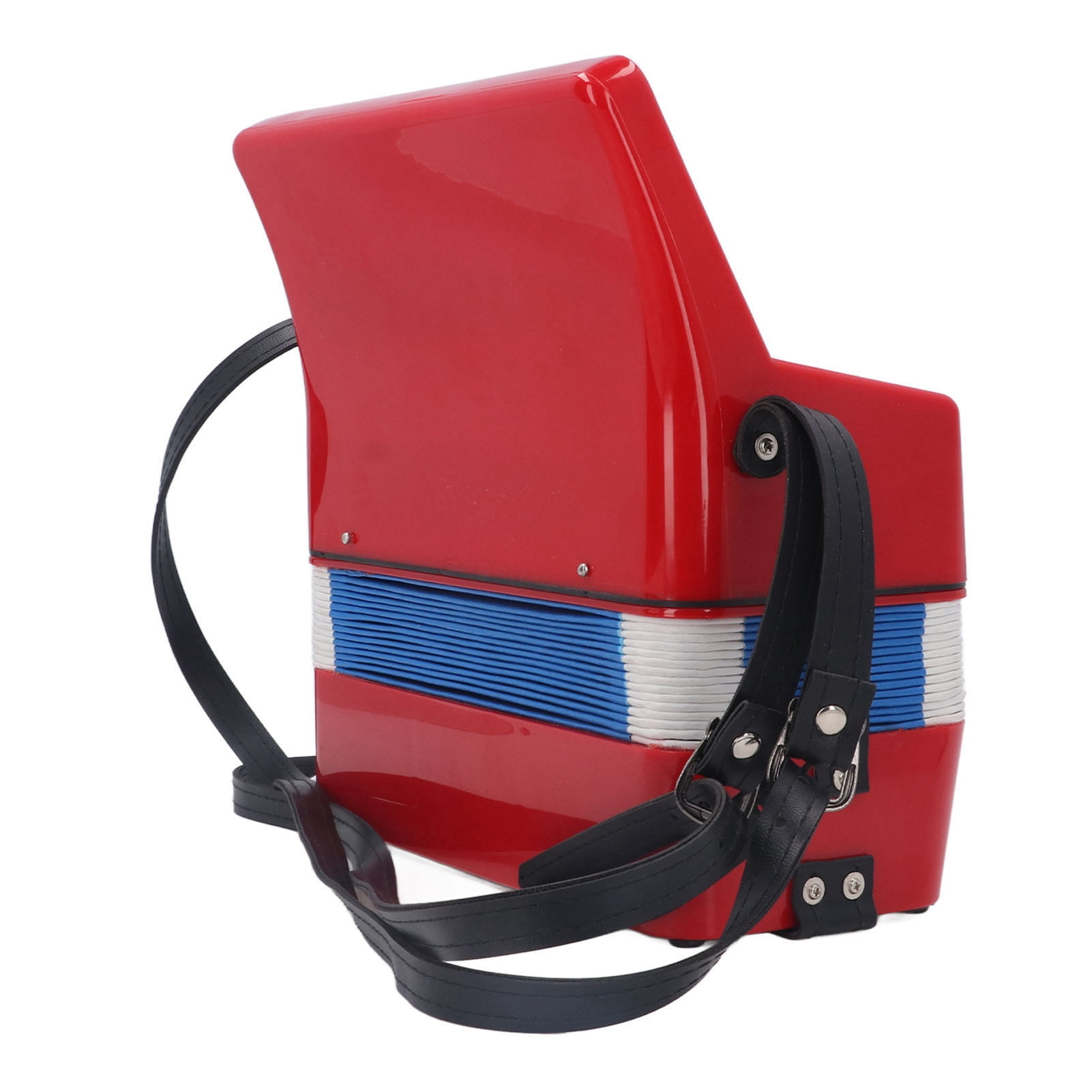 Piano Accordion 9.1 X 9.1 X 3.9 Inches Entry Level Piano Accordion ABS Plastic With Retractable Leather Strap 17 Keys 8 Bass Keys Entry Level Accordion Portable Accordion For Kids Beginners