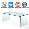 thumbnail image 5 of SMARTIK 1/2 Inch Thicken Tempered Glass Coffee Tables, Modern Decor Clear Coffee Table for Living Room, Easy to Clean and Safe Rounded Edges (Medium 39.3" x 19.6" x 13.78"), 5 of 5