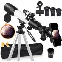 Telescope for Adults and Kids, 70/400mm（16X-134X) Refracting Telescope for Astronomy Beginners, 16x-132x, Portable Telescope with Tripod, Carrying Bag, Phone Adapter