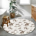 thumbnail image 4 of Western Cowboy Round Area&nbsp;Rug 3ft Retro Brown Desert Ethnic Horse Non-Slip&nbsp;Washable Circle Rugs Soft Felt Indoor Floor Mat for Bedroom Kitchen Living Room Bathroom, 4 of 9