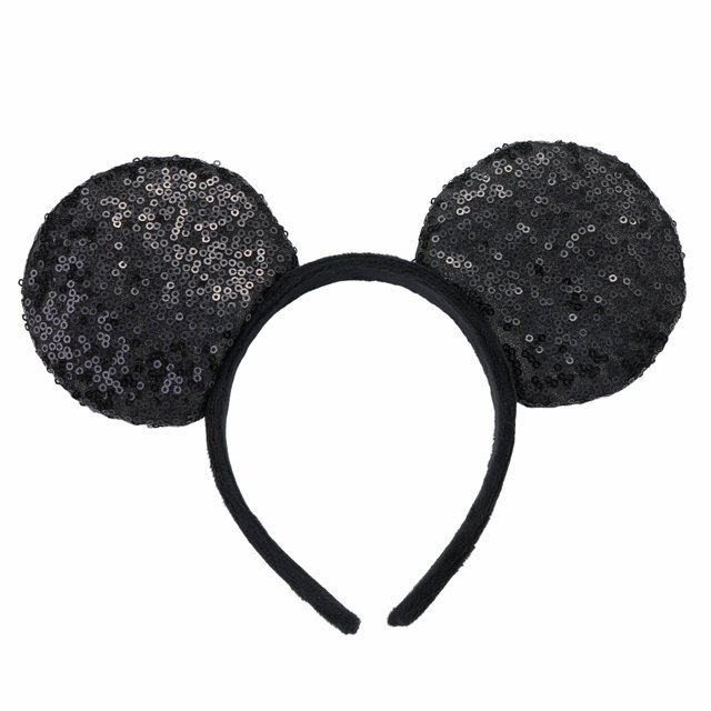 Diadema con lazo de lentejuelas y tambor, diseño de dibujos animados de Minnie, lentejuelas estéreo, diadema con lazo de lentejuelas de algodón, efecto 3D, estilo versátil, cómoda de llevar