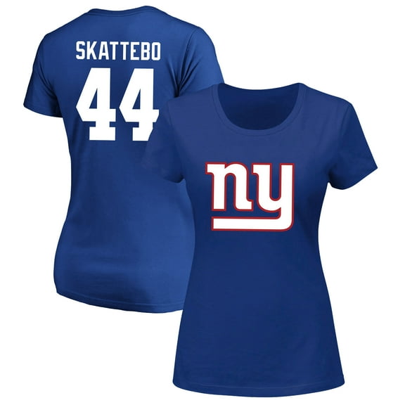 Women's Fanatics Cam Skattebo Royal New York Giants Plus Size Name & Number Scoop Neck T-Shirt