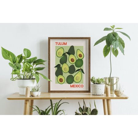 Poster Avocado Tulum Mexico Print | Art | Avocados Fruit Market Wall Art | Green Kitchen Art Print | Cute Trendy Wall Art-UNFRAMED