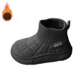 thumbnail image 2 of Otqutp Toddler Breathable Shoes Girls Boys Warm Boots Outdoor Warm Non Slip Mid Calf Padded Small Large Children's Winter Shoes for 3-11 Years(Black,3.5-4 Years), 2 of 9