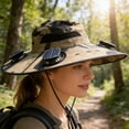thumbnail image 3 of Klonfd Sun Hat With 3 Fans Solar Charging USB Rechargeable Outdoor Hat UPF 50+, 3 of 5