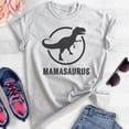 thumbnail image 2 of Mamasaurus T-shirt, Unisex Women's Shirt, Awesome Mom Shirt, Heather Ash, 3X-Large, 2 of 6